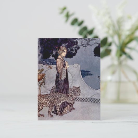 “Circe met luipaarden” van Edmund Dulac Briefkaart (Staand voorkant)