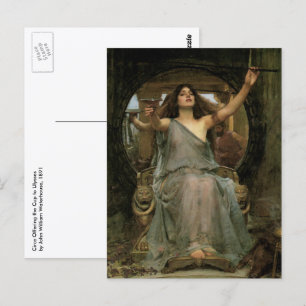 Circe Offering the Cup to Ulysses by JW Waterhouse Briefkaart