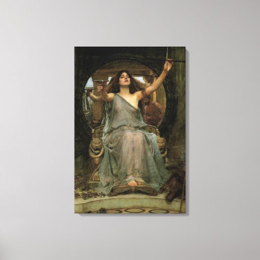 Circe Offering the Cup to Ulysses by JW Waterhouse Canvas Afdruk (Voorkant)