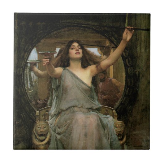 Circe Offering the Cup to Ulysses by JW Waterhouse Tegeltje (Voorkant)