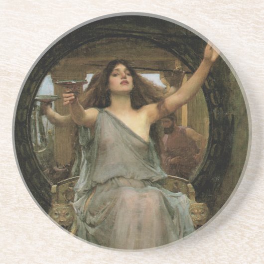 Circe Offering the Cup to Ulysses by JW Waterhouse Zandsteen Onderzetter (Voorkant)
