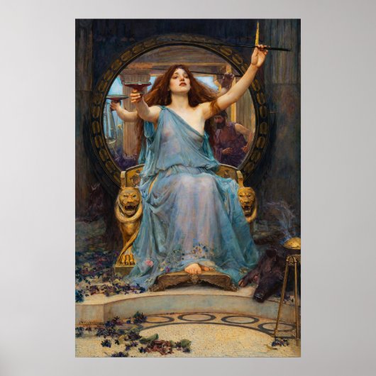 Circe Offering the Cup to Ulysses by Waterhouse Poster (Voorkant)