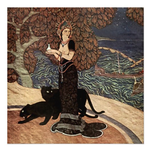 "Circe the Enchantress" van Edmund Dulac Foto Afdruk (Voorkant)
