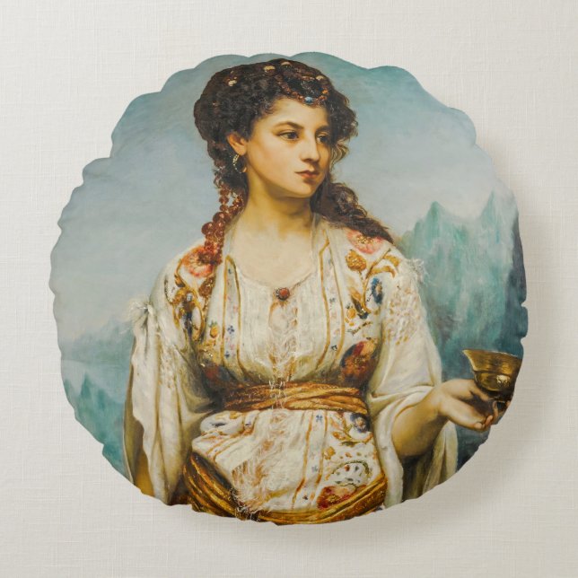 Circe van Jean Jules Bardin (1875) Rond Kussen (Voorkant)