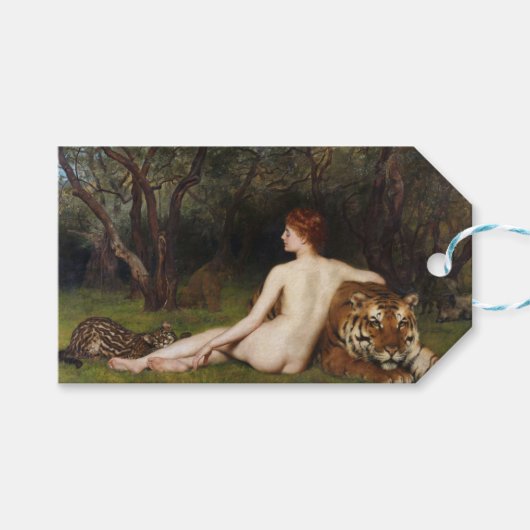 Circe (Vrouw Met Wilde Katten) (door John Collier) Cadeaulabel (Voorkant (Horizontaal))