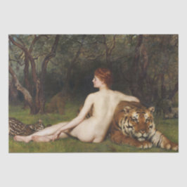 Circe (Vrouw Met Wilde Tijger) (door John Collier) Tissuepapier