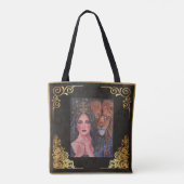 Circe with Lion beroemd gemaakt door Renee Lavoie Tote Bag (Achterkant)