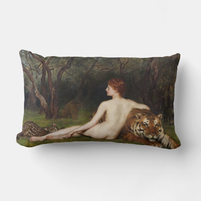 Circe (Woman, Tiger and Ocelot) (by John Collier) Kussen (Voorkant)