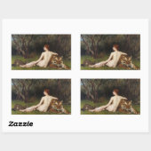 Circe (Woman With Wild Tiger) (by John Collier) Rechthoekige Sticker (Vel)