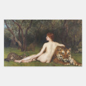 Circe (Woman With Wild Tiger) (by John Collier) Rechthoekige Sticker (Voorkant)