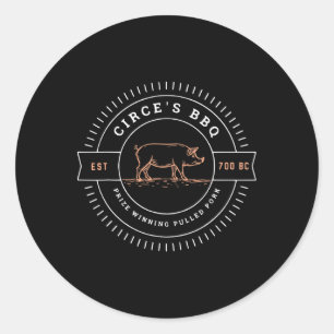 Circe's Bbq Grappige Griekse Mythologie 1 Ronde Sticker