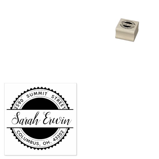 Circle Aangepaste persoonlijke naam Rubberstempel (Gestempeld)