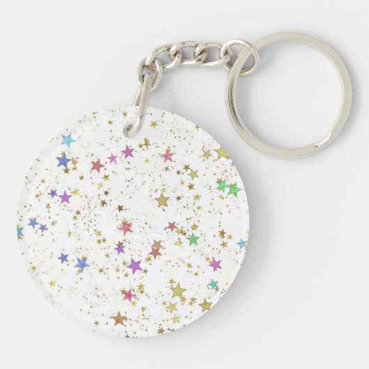 Circle Acrylic Star Patterned Sleutelhanger (Achterkant)