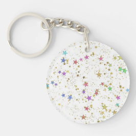 Circle Acrylic Star Patterned Sleutelhanger