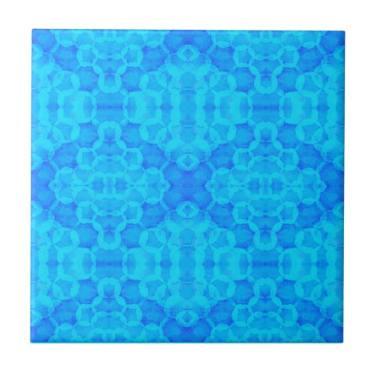 Circle Blobings Ocean Blue Water Tones Tegeltje (Voorkant)
