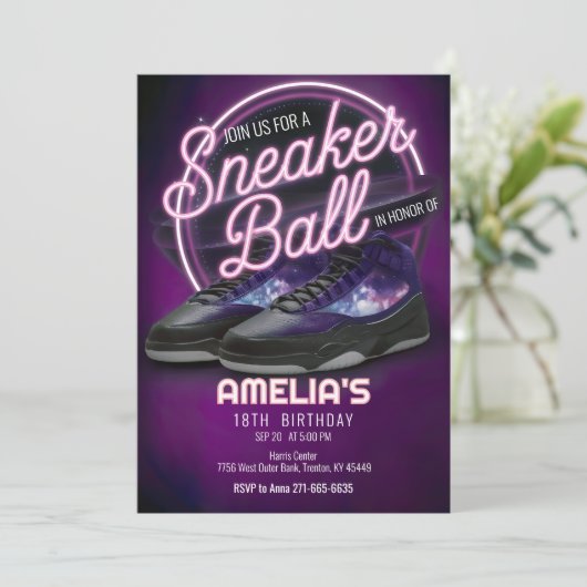 Circle Bright Galaxy Sneaker Ball Verjaardagsfeest Kaart (Staand voorkant)
