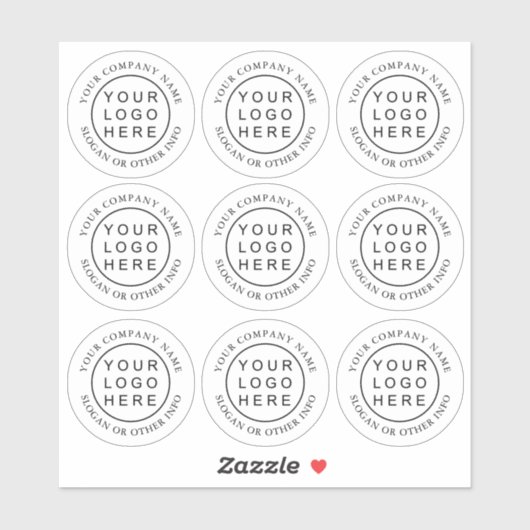 Circle Business Logo Simple Clear Sticker (Vel)
