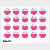 Circle Christmas Gift Label Sticker Labels/Roze (Vel)