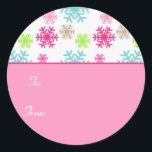 Circle Christmas Gift Label Sticker Labels/Sweet<br><div class="desc">Circle Christmas Gift Label Sticker Labels //Sweet. Sneeuwvlok grafisch met dank aan www.dreamlikemagicblog.com.</div>