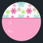 Circle Christmas Gift Label Sticker Labels/Sweet<br><div class="desc">Circle Christmas Gift Label Sticker Labels //Sweet. Sneeuwvlok grafisch met dank aan www.dreamlikemagicblog.com.</div>