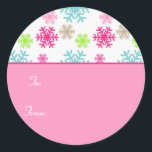 Circle Christmas Gift Label Sticker Labels/Sweet<br><div class="desc">Circle Christmas Gift Label Sticker Labels //Sweet. Sneeuwvlok grafisch met dank aan www.dreamlikemagicblog.com.</div>