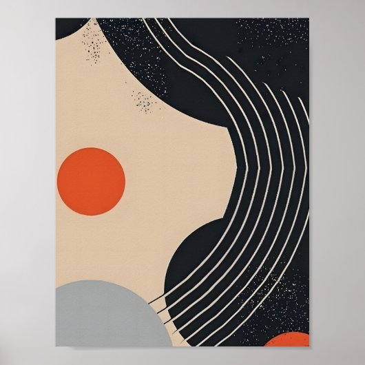 Circle & Curve Abstracte kunst Poster (Voorkant)