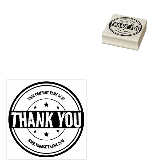 Circle Dank u, Aangepaste Business en Site. Rubberstempel (Gestempeld)
