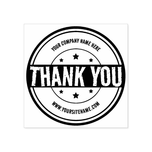 Circle Dank u, Aangepaste Business en Site. Rubberstempel (Afrduk)