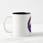 circle design, tweekleurige koffiemok (Links)