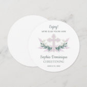 CIRCLE Dinner Bord Dank u wel Kaart Christening (Voorkant / Achterkant)