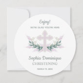 CIRCLE Dinner Bord Dank u wel Kaart Christening (Voorkant)