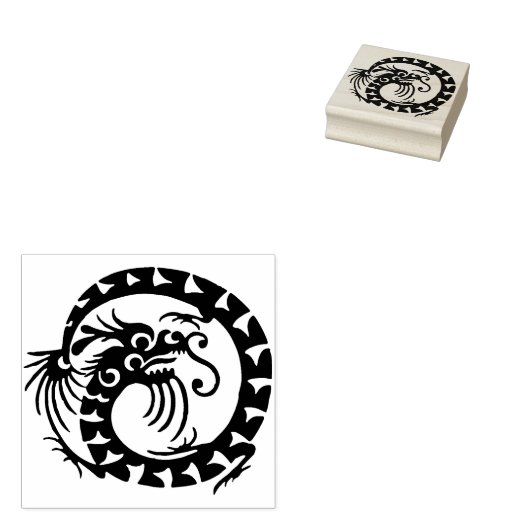 Circle Dragon Art-stempel Rubberstempel (Gestempeld)