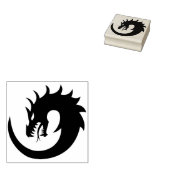 Circle Dragon Silhouette Art Stempel (Gestempeld)