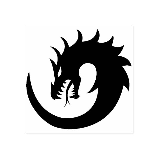 Circle Dragon Silhouette Art Stempel (Afrduk)