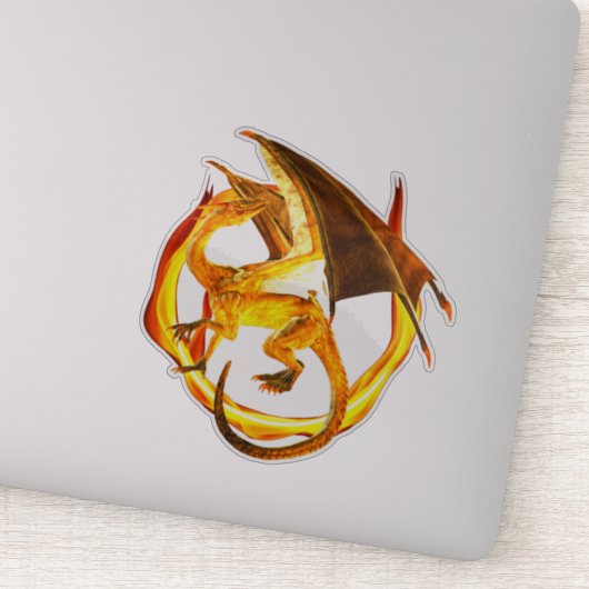 Circle Flame Fire Dragon Fantasie Sticker (Detail)