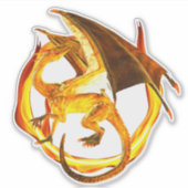 Circle Flame Fire Dragon Fantasie Sticker (Voorkant)