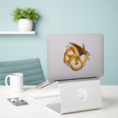 Circle Flame Fire Dragon Fantasie Sticker (Laptop op bureau)