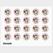 Circle Flower 11 Ronde Sticker (Vel)