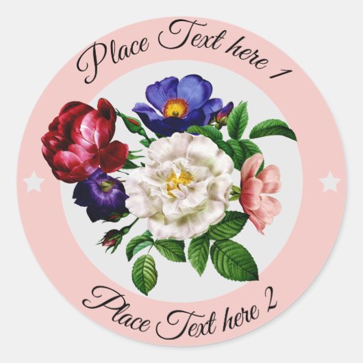 Circle Flower 11 Ronde Sticker (Voorkant)