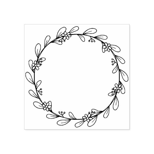 Circle Flower, Tijdschrift Lijst Rubberstempel (Afrduk)