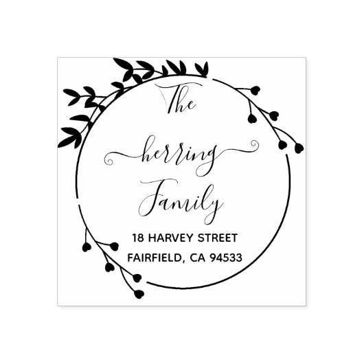 Circle Flowers Handgeschreven retouradres Rubberstempel (Afrduk)