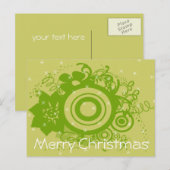 Circle Flowers Swirly - Gepersonaliseerd Feestdagenkaart (Voorkant / Achterkant)