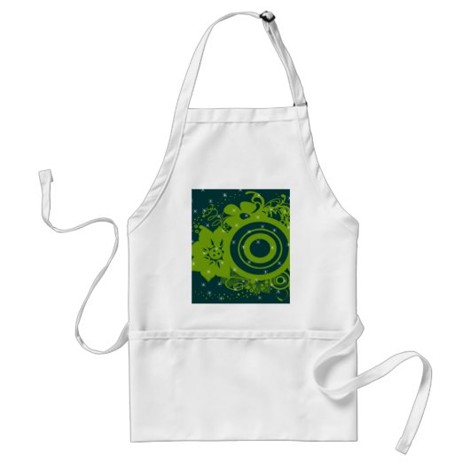 Circle Flowers Swirly - Gepersonaliseerd Standaard Schort (Voorkant)