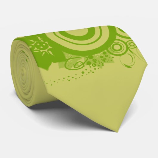 Circle Flowers Swirly - Gepersonaliseerd Stropdas (Opgerold)