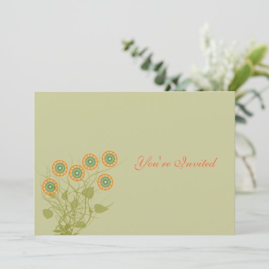 Circle Flowers Weddenschap Kaart (Staand voorkant)