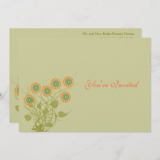 Circle Flowers Weddenschap Kaart (Voorkant / Achterkant)