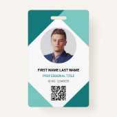 Circle Foto Logo QR Code Aangepaste werknemer ID K Badge (Voorkant)
