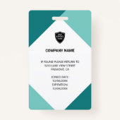 Circle Foto Logo QR Code Aangepaste werknemer ID K Badge (Achterkant)