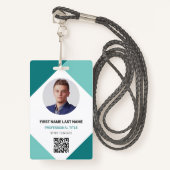 Circle Foto Logo QR Code Aangepaste werknemer ID K Badge (Voorkant met draagriem)