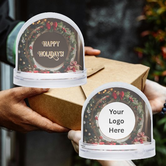 Circle Framed Happy Holiday Klantwaardering Sneeuwbol